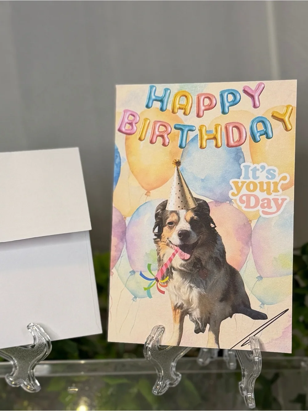 Birthday Dog Photo Card - Multicolor